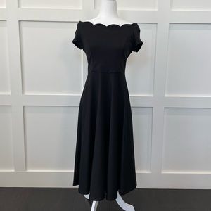 ModCloth Black Off-the-Shoulder Midi Dress